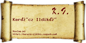 Kerécz Ildikó névjegykártya